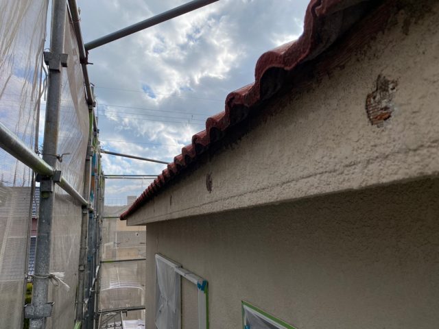 播磨町で劣化した樋の撤去